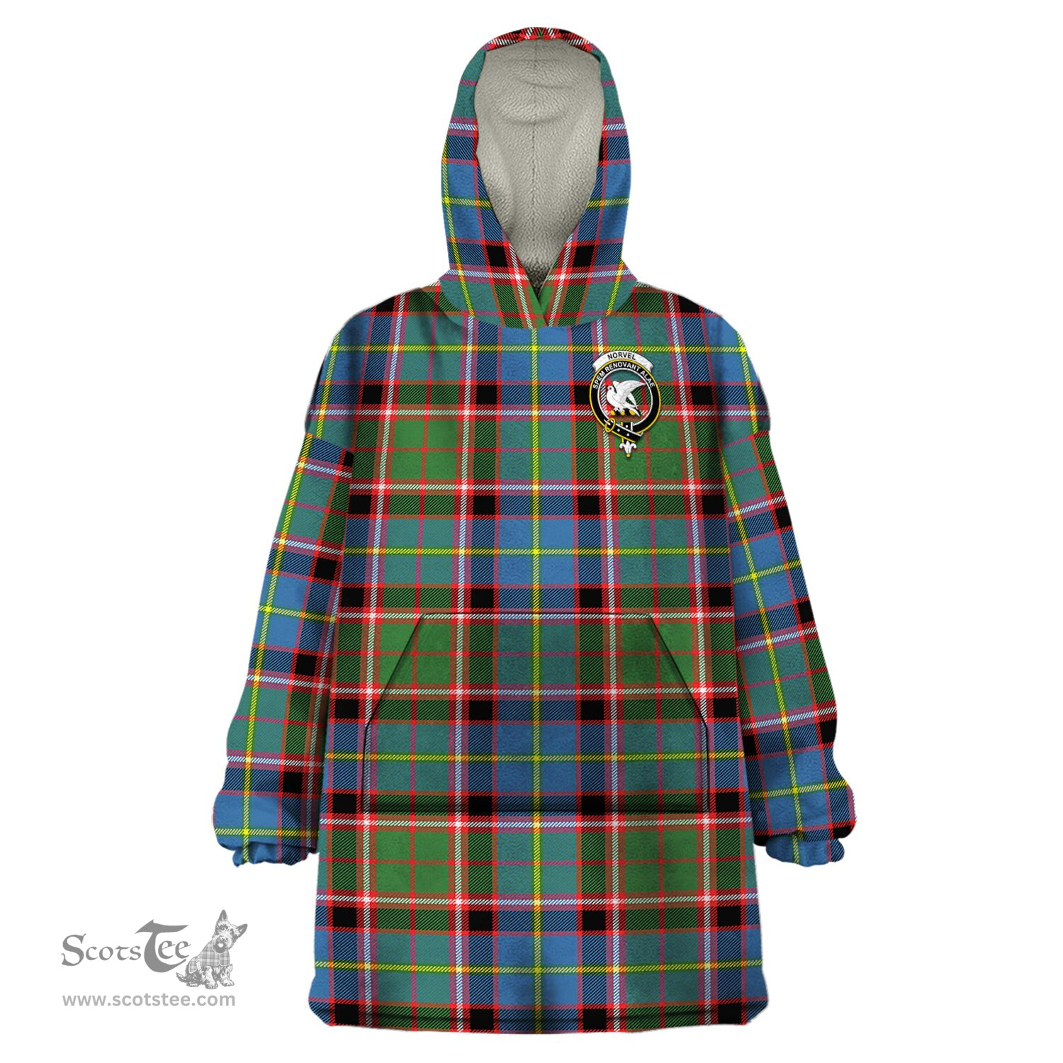 Scottish Norvel Clan Family Crest Tartan Snuggie Hoodie Plaid Wearable Blanket Hoodie