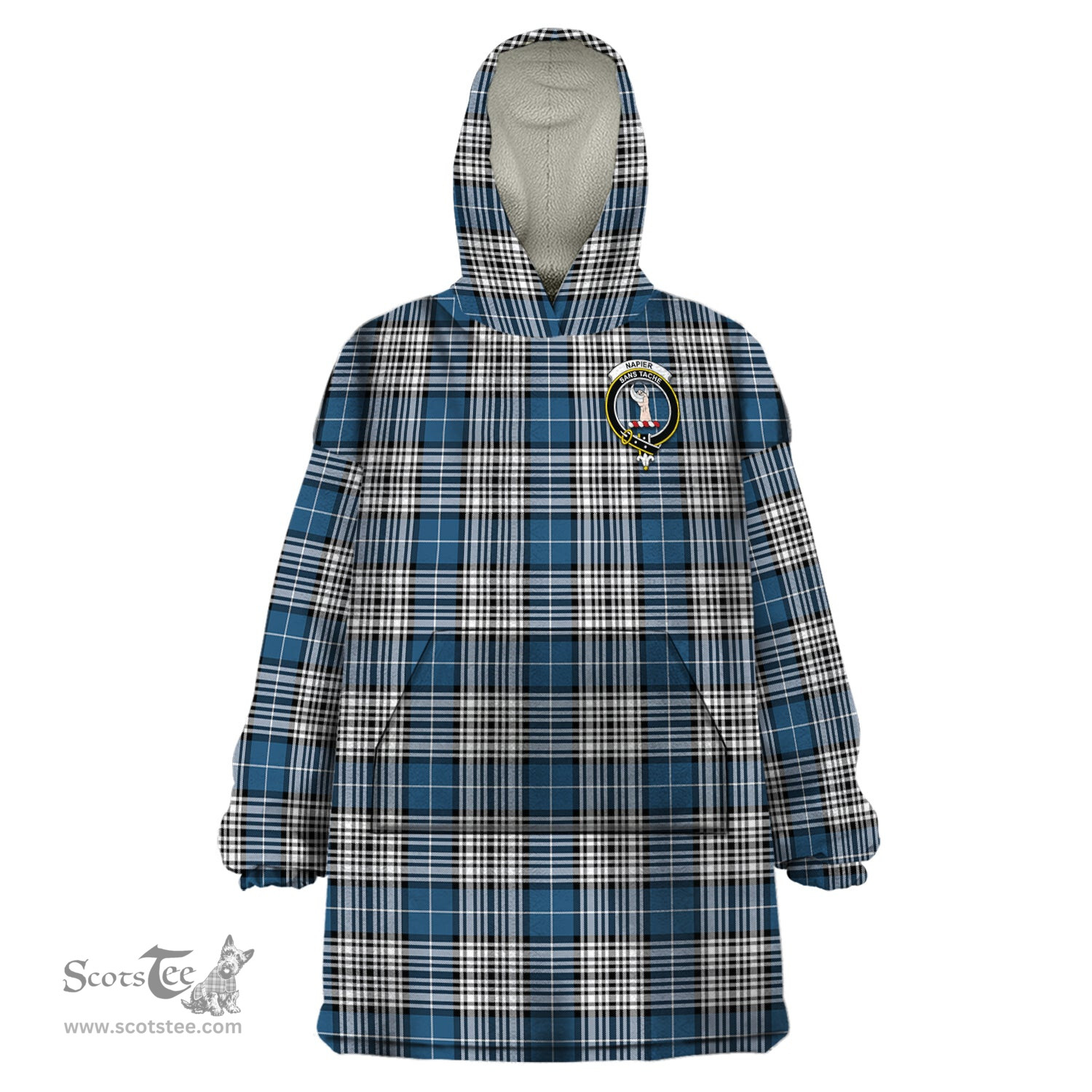 Scottish Napier Modern Clan Family Crest Tartan Snuggie Hoodie Plaid Wearable Blanket Hoodie