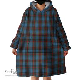 Scottish Stewart Royal Blue Clan Tartan Snuggie Hoodie Plaid Wearable Blanket Hoodie