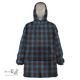 Scottish Stewart Royal Blue Clan Tartan Snuggie Hoodie Plaid Wearable Blanket Hoodie