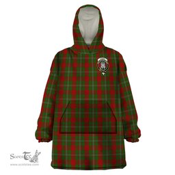 Scottish Strange Clan Family Crest Tartan Snuggie Hoodie Plaid Wearable Blanket Hoodie