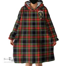 Scottish Stewart Black Clan Family Crest Tartan Snuggie Hoodie Plaid Wearable Blanket Hoodie