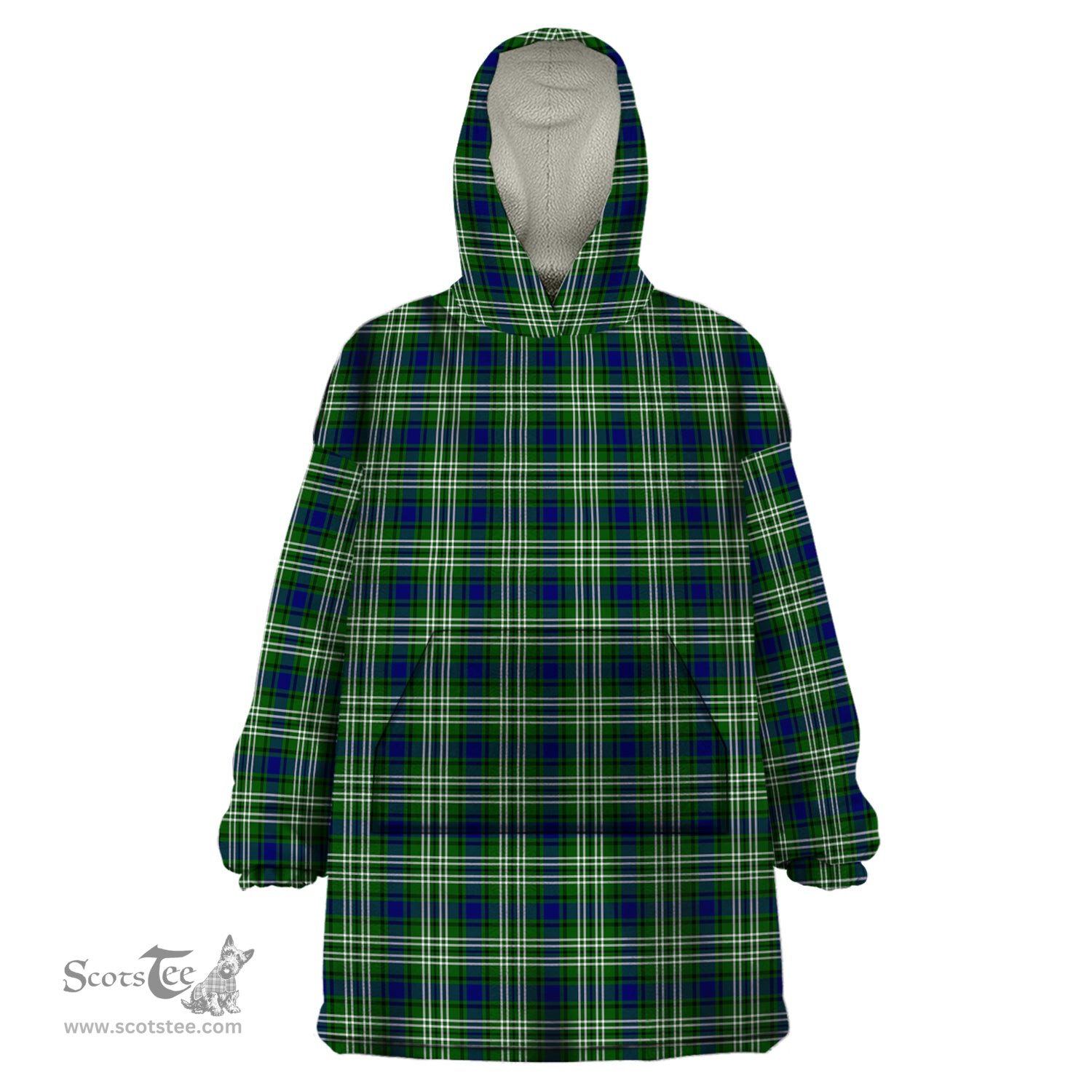 Scottish Spottiswood Clan Tartan Snuggie Hoodie Plaid Wearable Blanket Hoodie