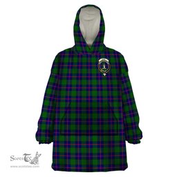 Scottish Shaw Modern Clan Family Crest Tartan Snuggie Hoodie Plaid Wearable Blanket Hoodie