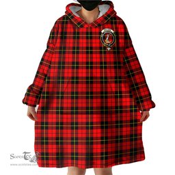Scottish Wallace Hunting Red Clan Family Crest Tartan Snuggie Hoodie Plaid Wearable Blanket Hoodie