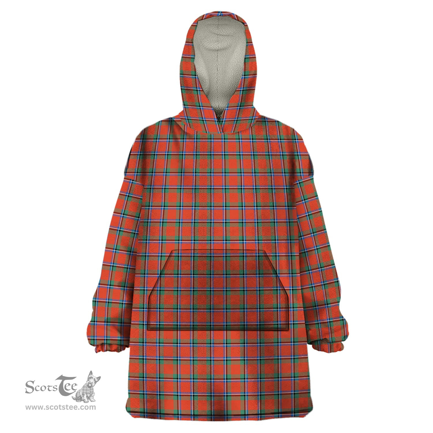 Scottish Sinclair Ancient Clan Tartan Snuggie Hoodie Plaid Wearable Blanket Hoodie