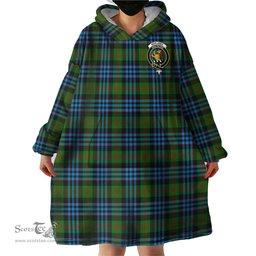 Scottish Newlands of Lauriston Clan Family Crest Tartan Snuggie Hoodie Plaid Wearable Blanket Hoodie