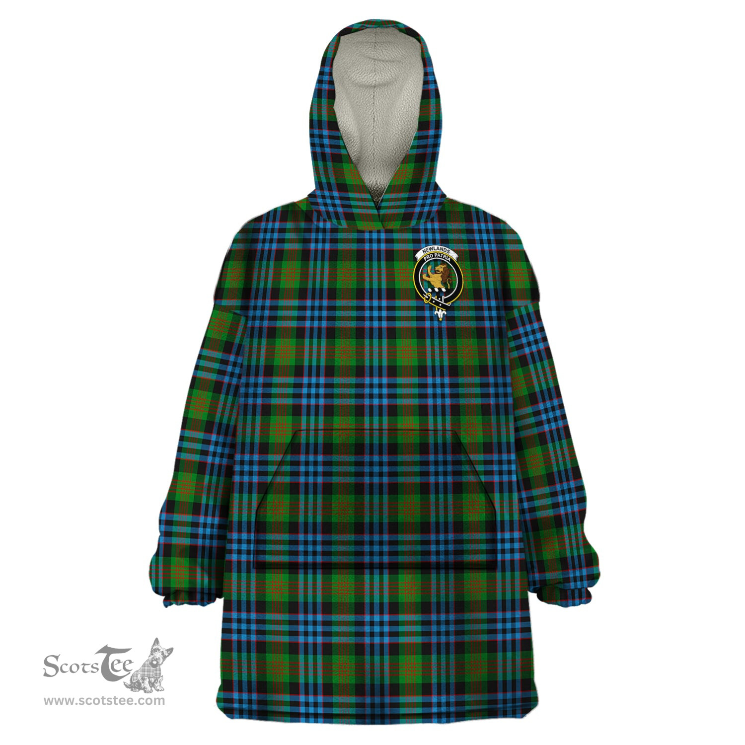 Scottish Newlands of Lauriston Clan Family Crest Tartan Snuggie Hoodie Plaid Wearable Blanket Hoodie