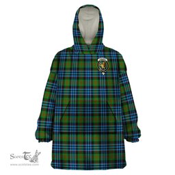 Scottish Newlands of Lauriston Clan Family Crest Tartan Snuggie Hoodie Plaid Wearable Blanket Hoodie
