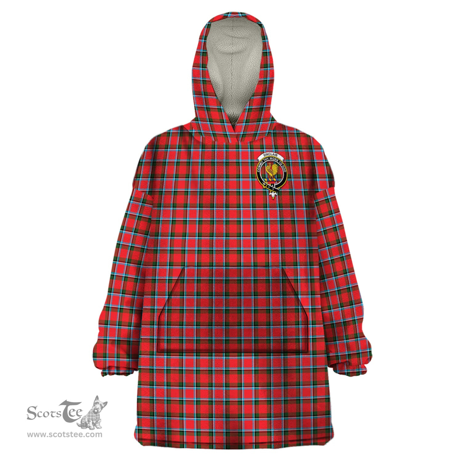 Scottish Sinclair Modern Clan Family Crest Tartan Snuggie Hoodie Plaid Wearable Blanket Hoodie