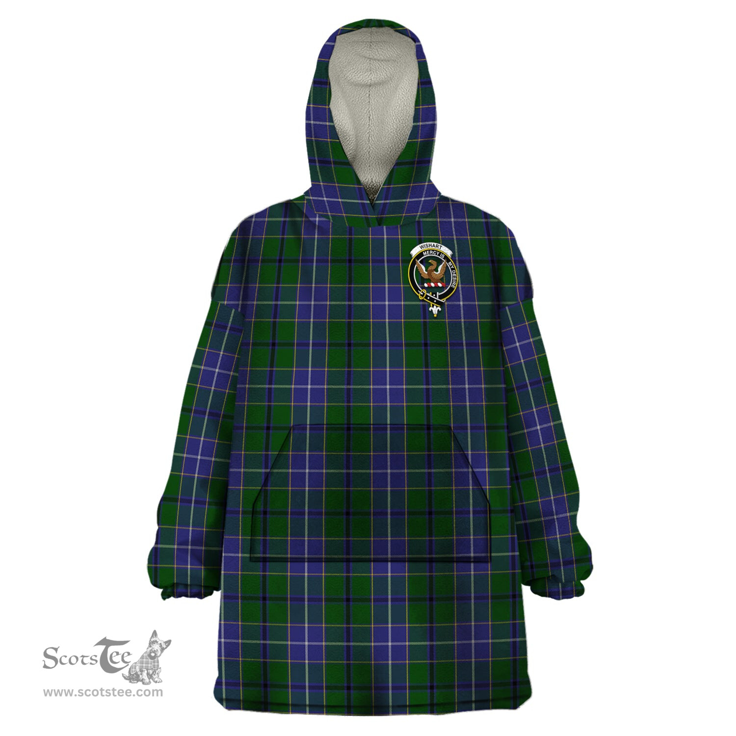 Scottish Wishart Hunting Clan Family Crest Tartan Snuggie Hoodie Plaid Wearable Blanket Hoodie