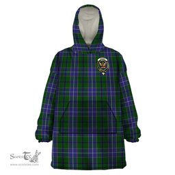 Scottish Wishart Hunting Clan Family Crest Tartan Snuggie Hoodie Plaid Wearable Blanket Hoodie