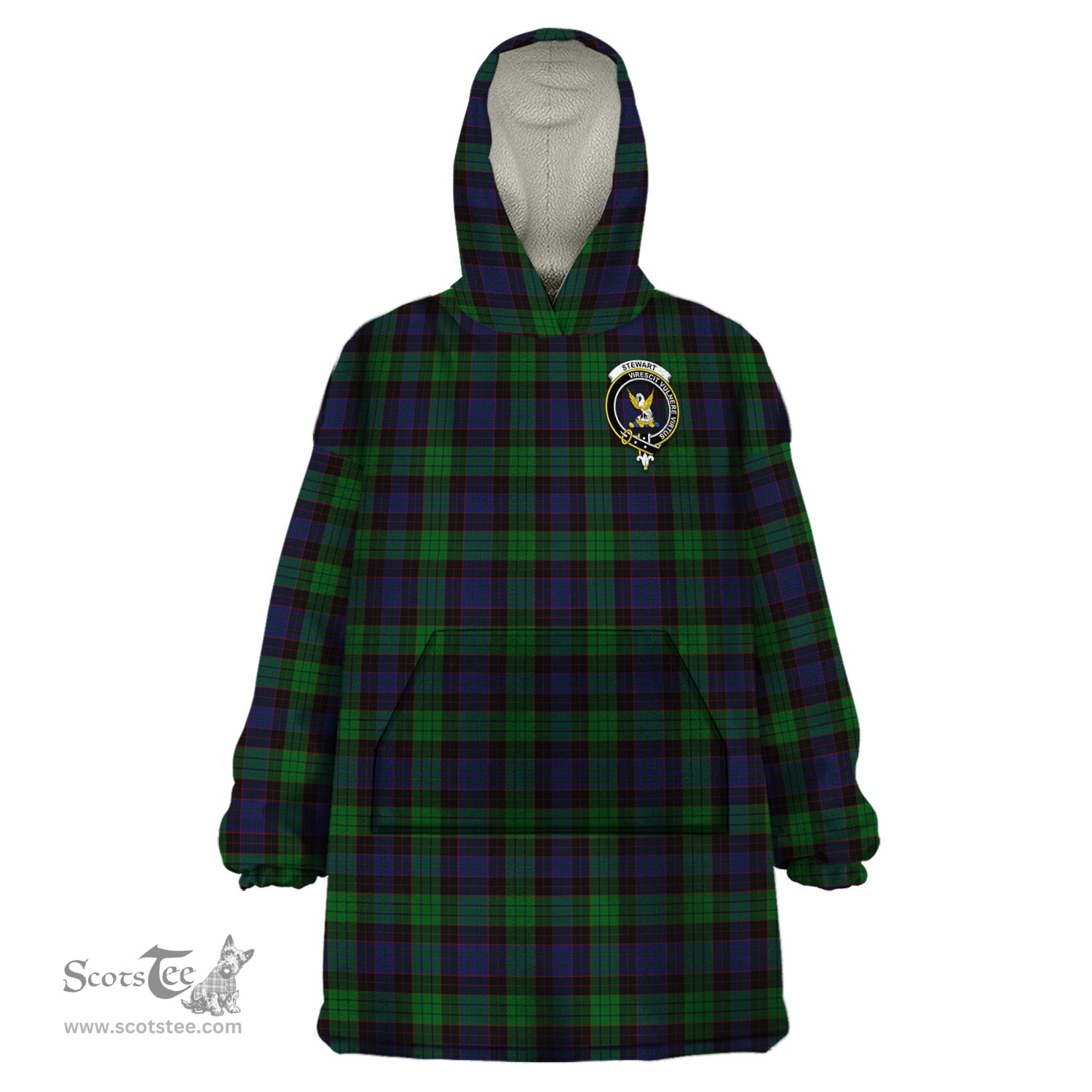 Scottish Stewart Old Clan Family Crest Tartan Snuggie Hoodie Plaid Wearable Blanket Hoodie