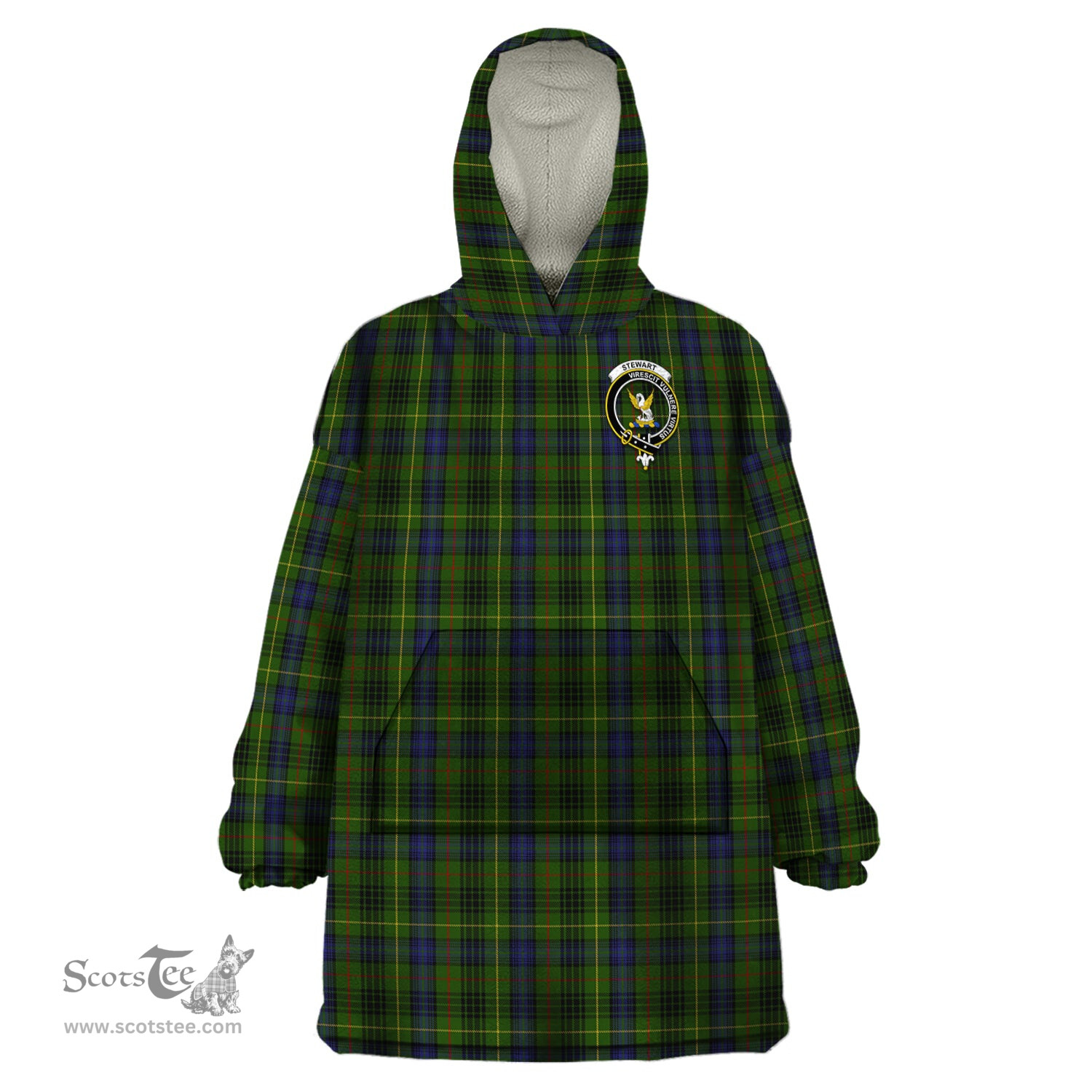 Scottish Stewart Hunting Clan Family Crest Tartan Snuggie Hoodie Plaid Wearable Blanket Hoodie