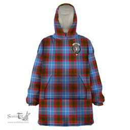 Scottish Skirving Clan Family Crest Tartan Snuggie Hoodie Plaid Wearable Blanket Hoodie
