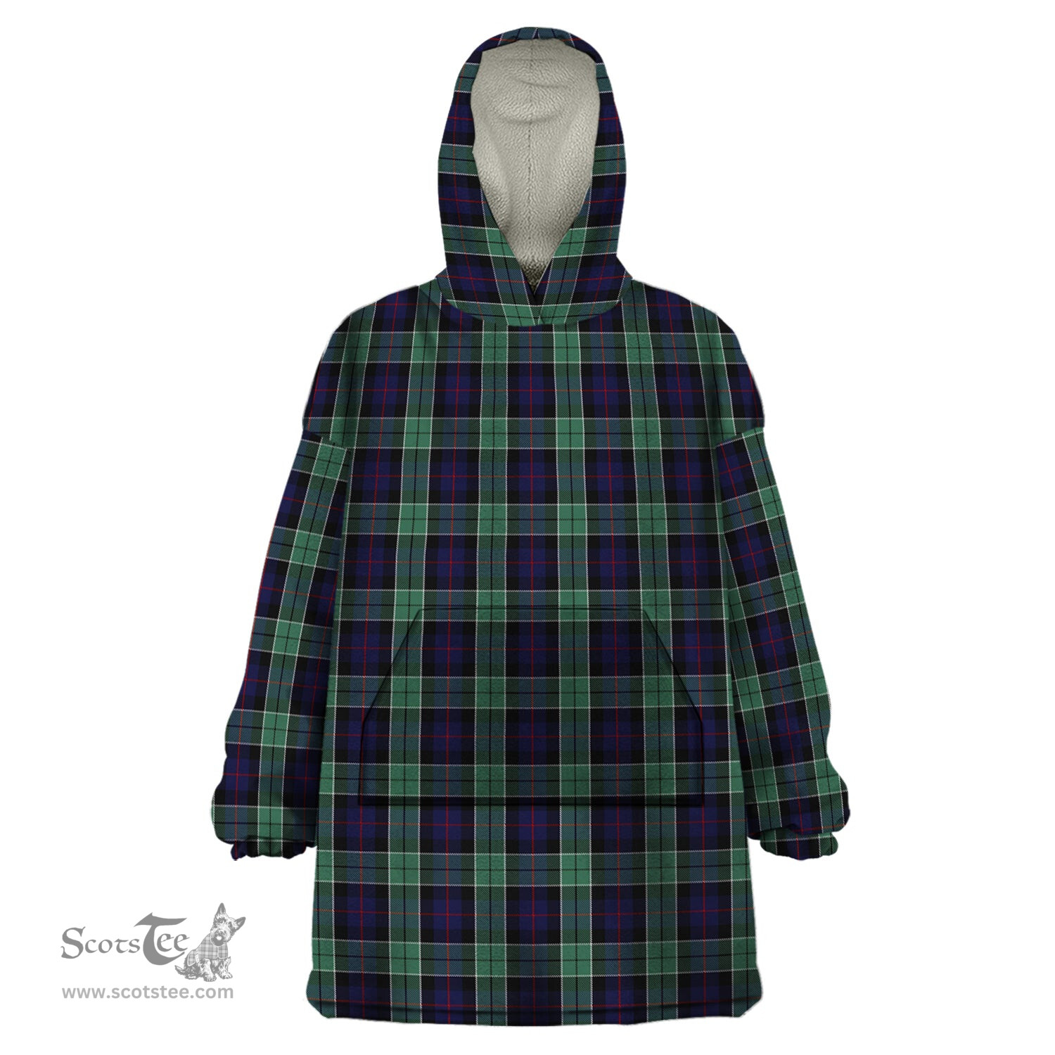 Scottish Syme Clan Tartan Snuggie Hoodie Plaid Wearable Blanket Hoodie