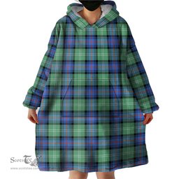 Scottish Sutherland Ancient Clan Tartan Snuggie Hoodie Plaid Wearable Blanket Hoodie