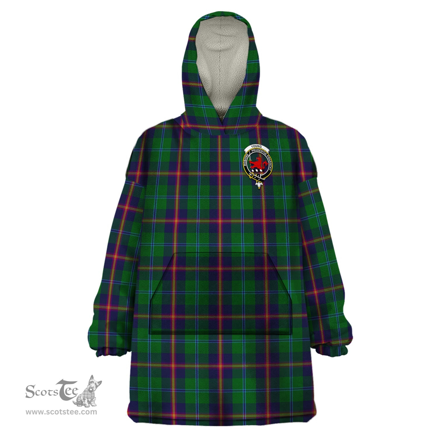Scottish Young Clan Family Crest Tartan Snuggie Hoodie Plaid Wearable Blanket Hoodie