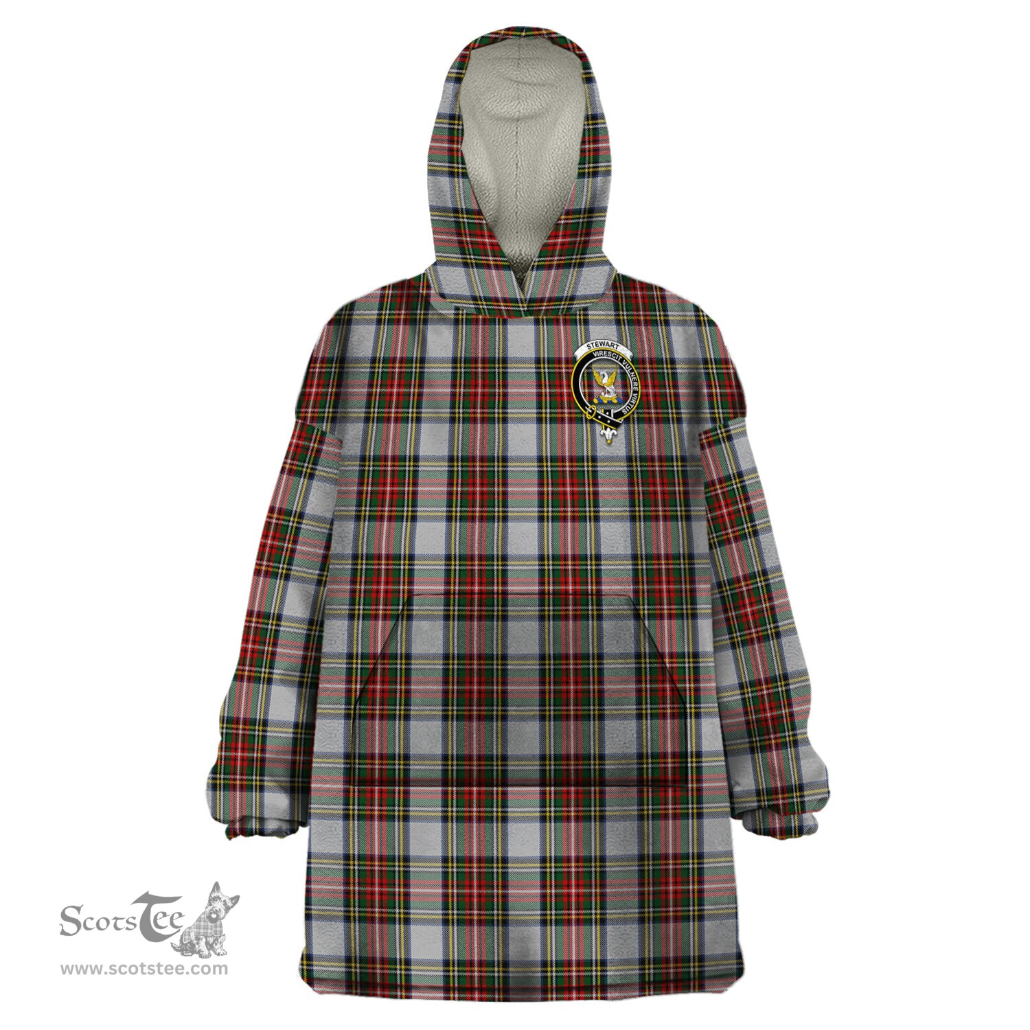 Scottish Stewart Dress Clan Family Crest Tartan Snuggie Hoodie Plaid Wearable Blanket Hoodie