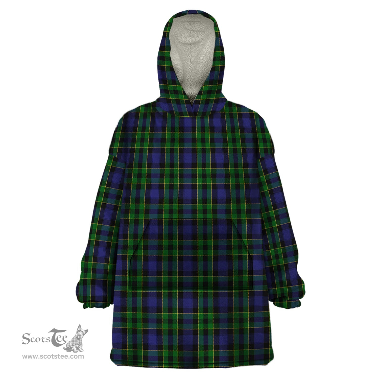 Scottish Mowat Clan Tartan Snuggie Hoodie Plaid Wearable Blanket Hoodie