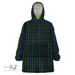 Scottish Mowat Clan Tartan Snuggie Hoodie Plaid Wearable Blanket Hoodie