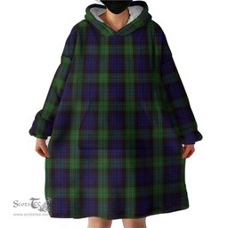 Scottish Nicolson Green Hunting Clan Tartan Snuggie Hoodie Plaid Wearable Blanket Hoodie