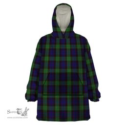 Scottish Nicolson Green Hunting Clan Tartan Snuggie Hoodie Plaid Wearable Blanket Hoodie