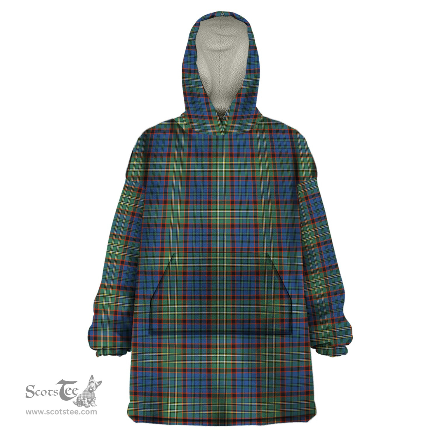 Scottish Nicolson Hunting Ancient Clan Tartan Snuggie Hoodie Plaid Wearable Blanket Hoodie