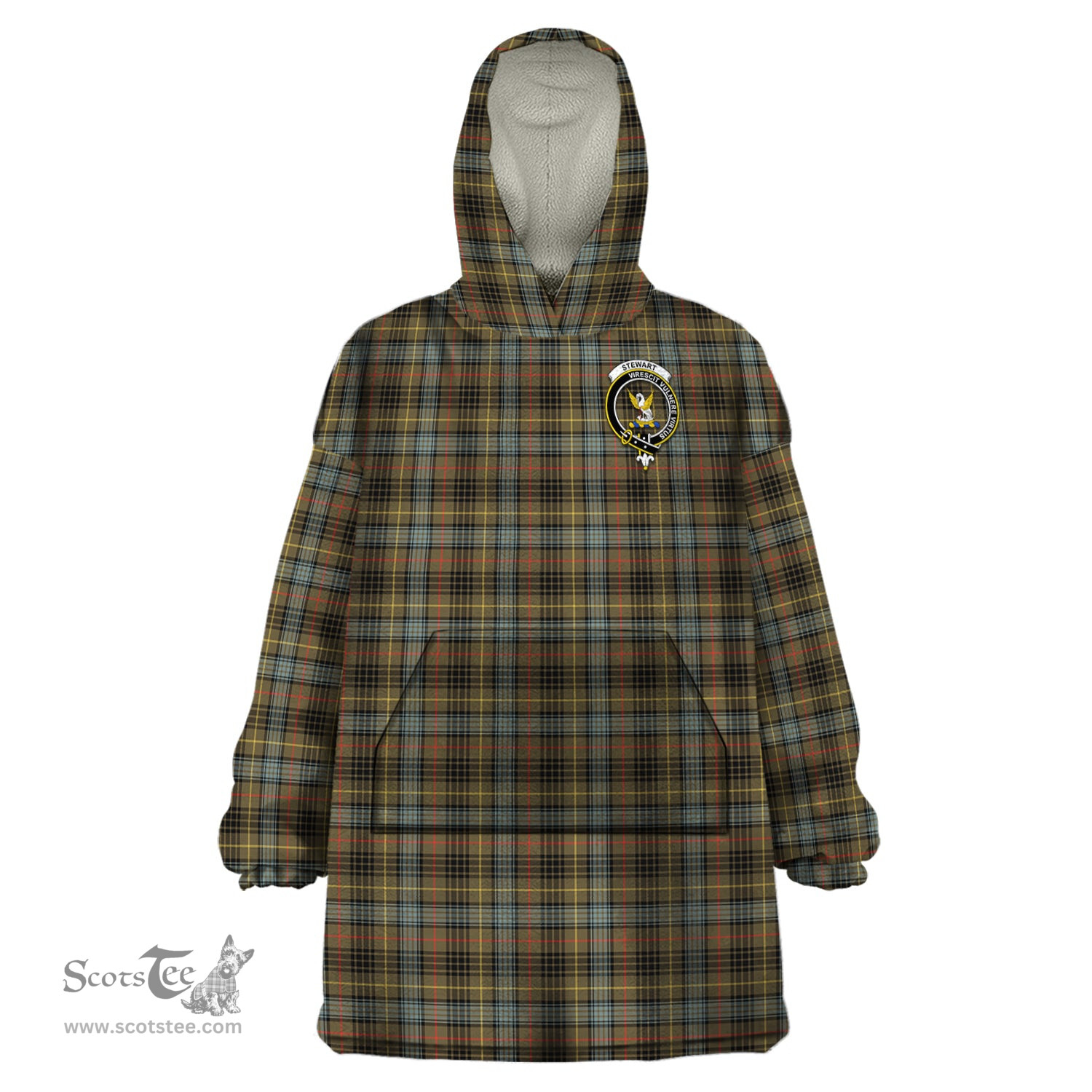 Scottish Stewart Hunting Weathered Clan Family Crest Tartan Snuggie Hoodie Plaid Wearable Blanket Hoodie