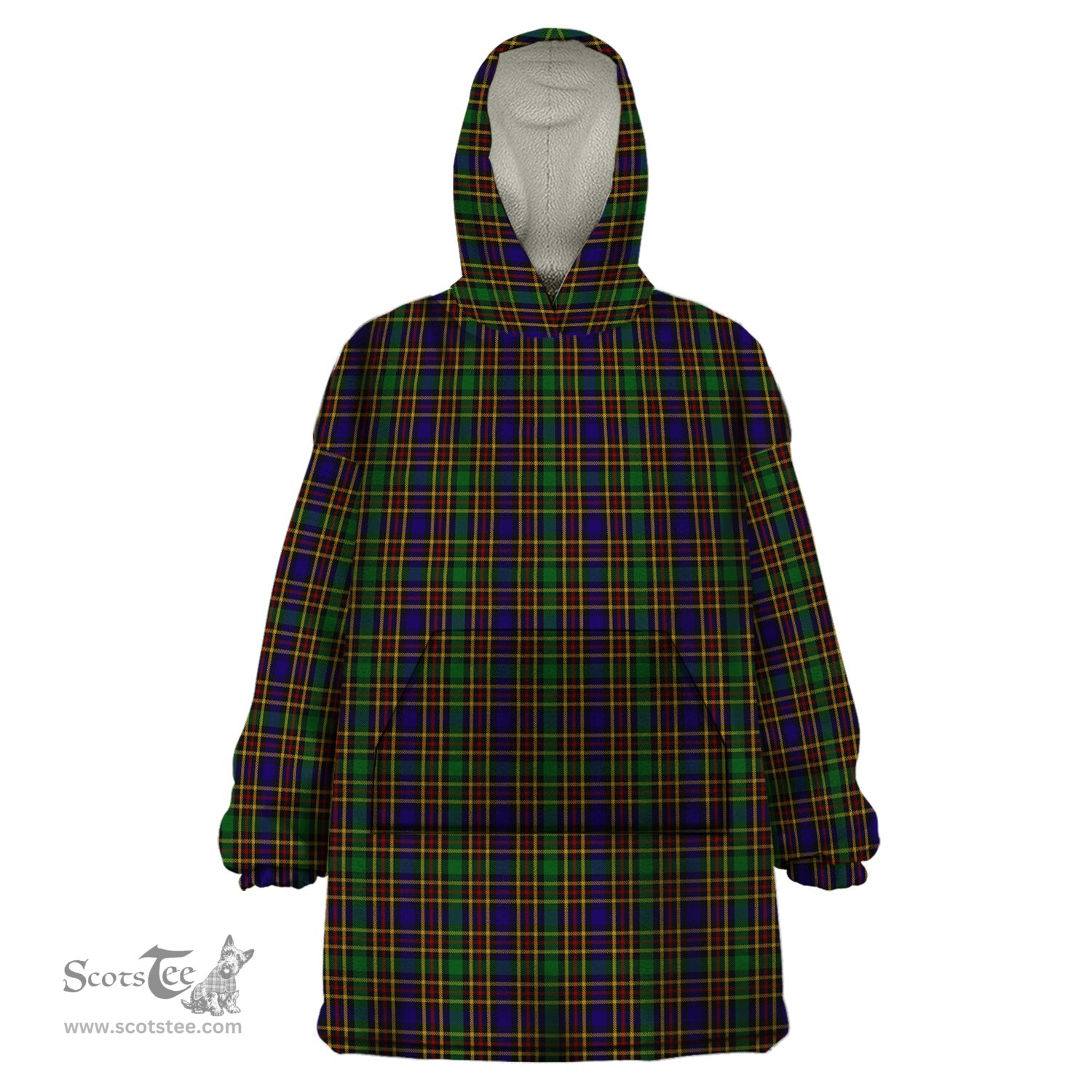 Scottish Vosko Clan Tartan Snuggie Hoodie Plaid Wearable Blanket Hoodie