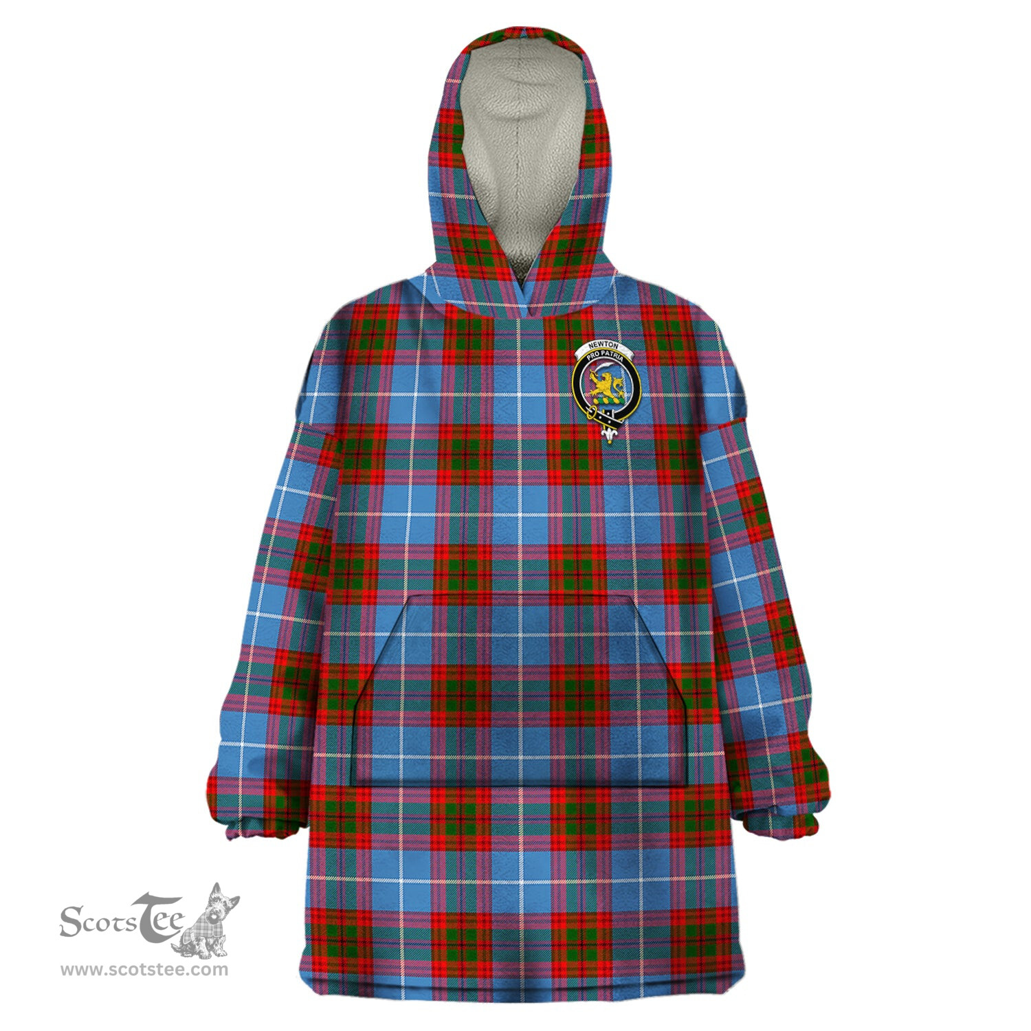 Scottish Newton Clan Family Crest Tartan Snuggie Hoodie Plaid Wearable Blanket Hoodie