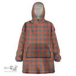 Scottish Robertson Ancient Clan Tartan Snuggie Hoodie Plaid Wearable Blanket Hoodie
