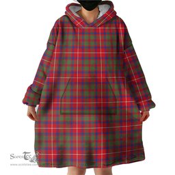 Scottish Shaw Red Modern Clan Tartan Snuggie Hoodie Plaid Wearable Blanket Hoodie