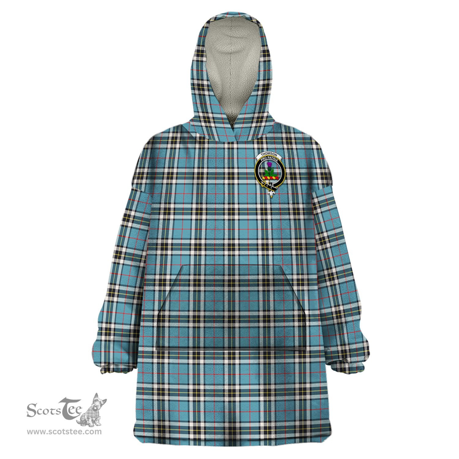 Scottish Thomson Clan Family Crest Tartan Snuggie Hoodie Plaid Wearable Blanket Hoodie