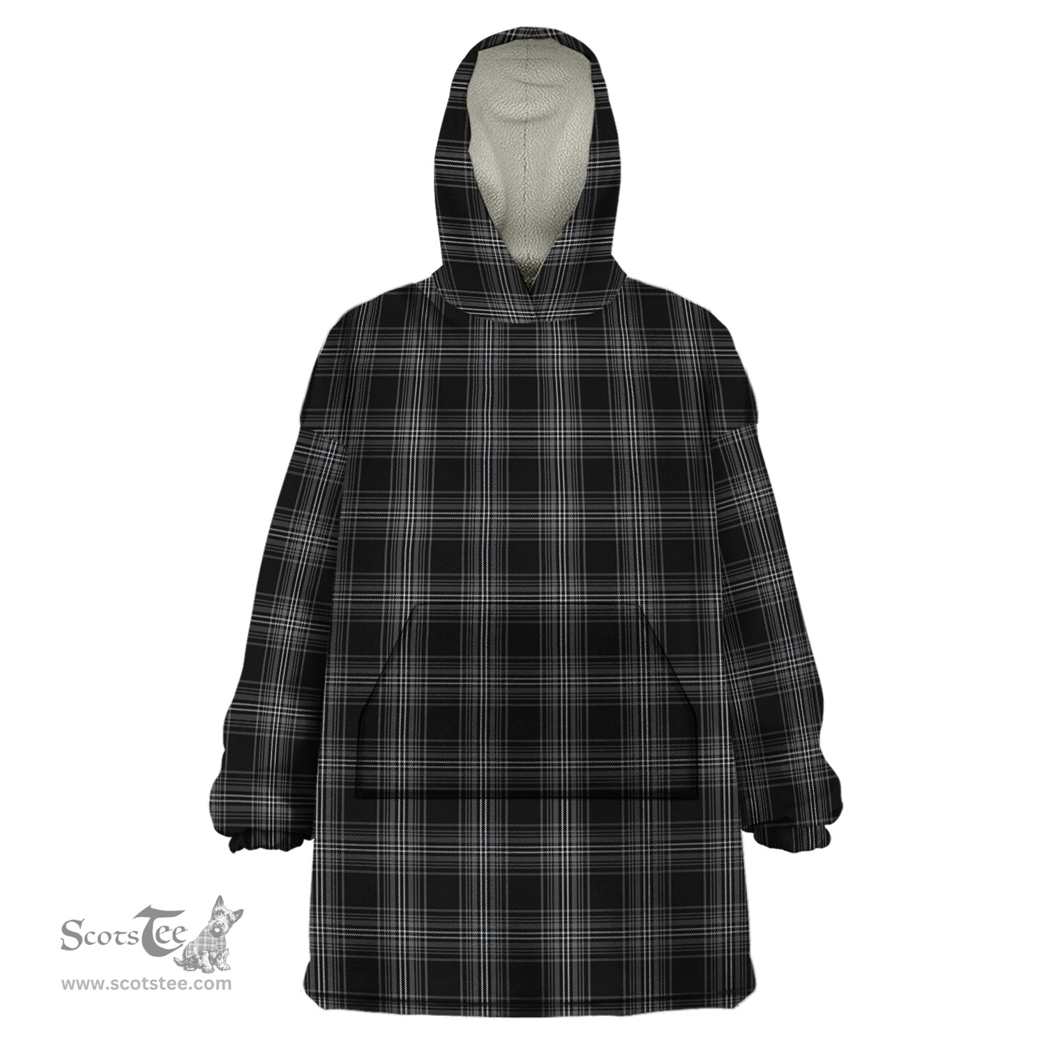 Scottish Stewart Mourning Clan Tartan Snuggie Hoodie Plaid Wearable Blanket Hoodie