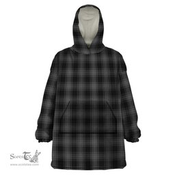 Scottish Stewart Mourning Clan Tartan Snuggie Hoodie Plaid Wearable Blanket Hoodie