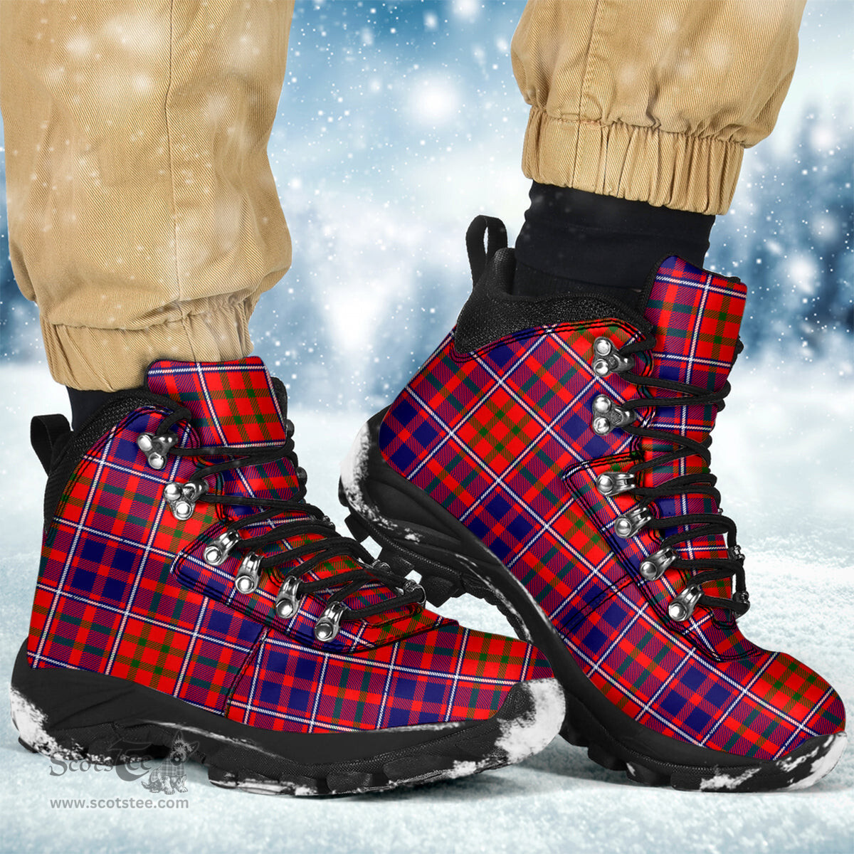 Scottish Cameron of Lochiel Modern Clan Tartan Alpine Boots