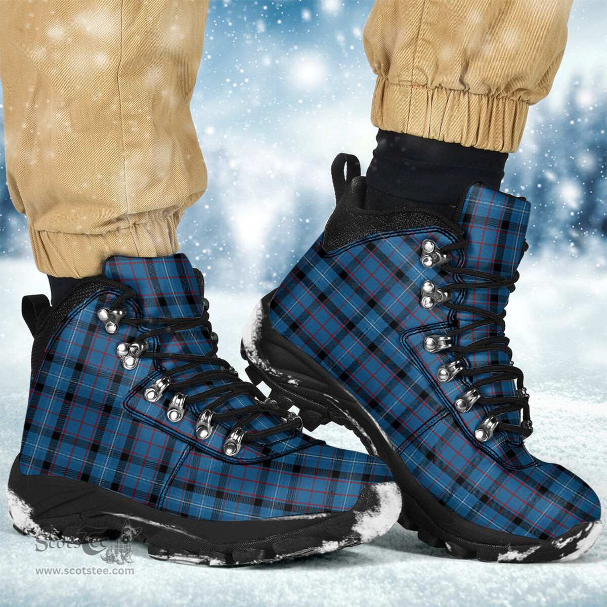 Scottish Fitzgerald Family Clan Tartan Alpine Boots