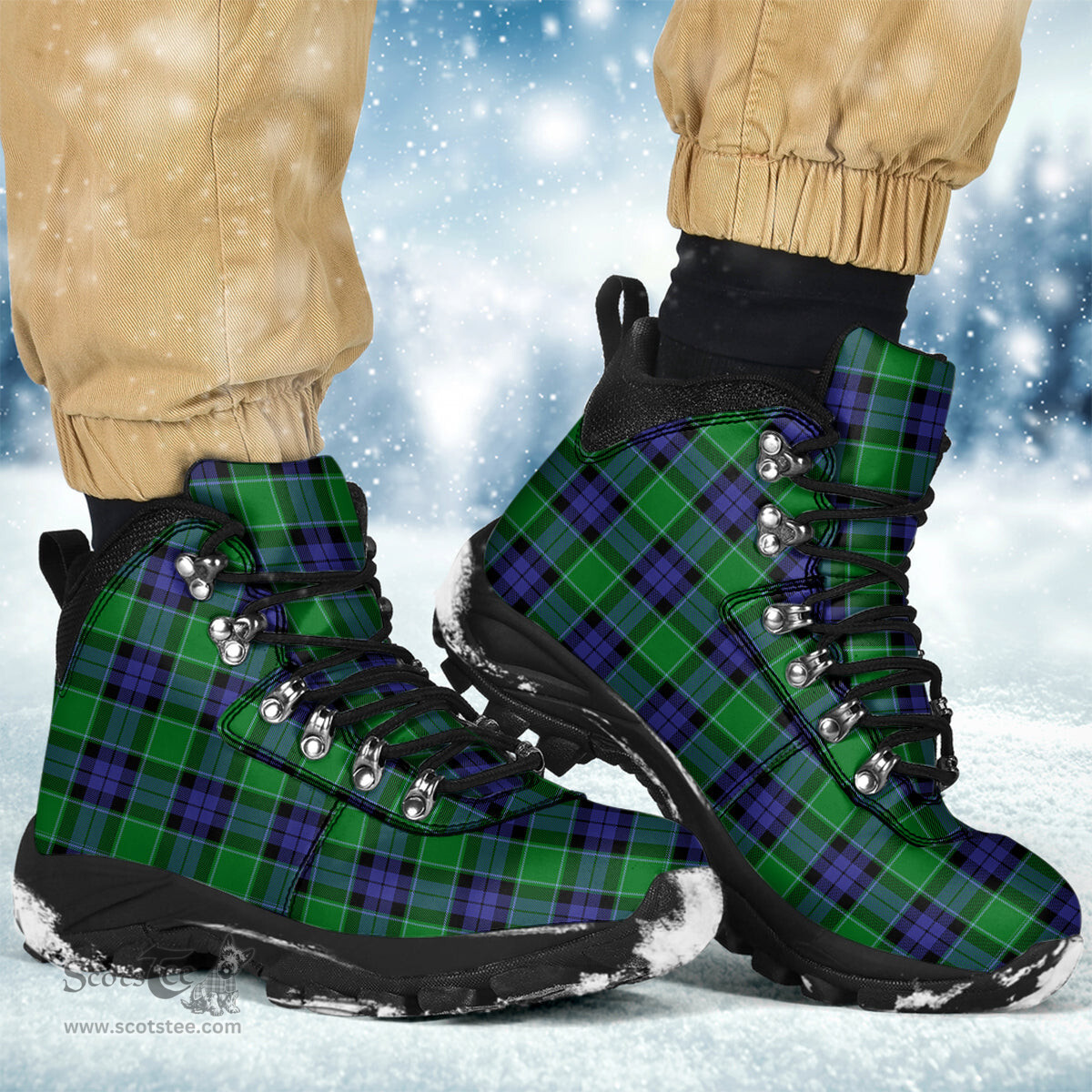 Scottish Graham of Menteith Modern Clan Tartan Alpine Boots