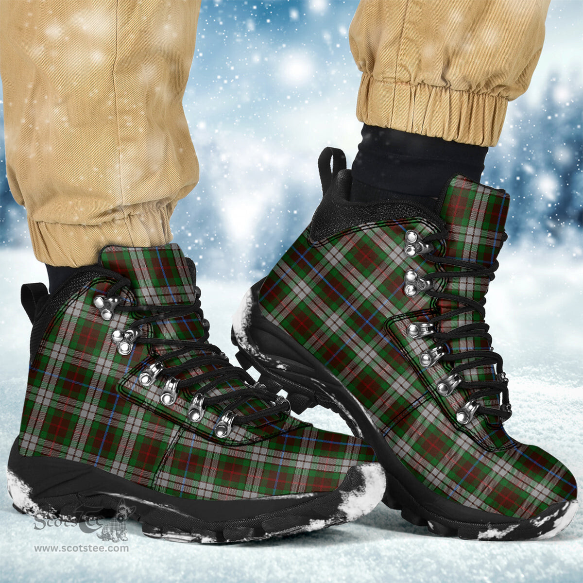Scottish Fraser Hunting Dress Clan Tartan Alpine Boots