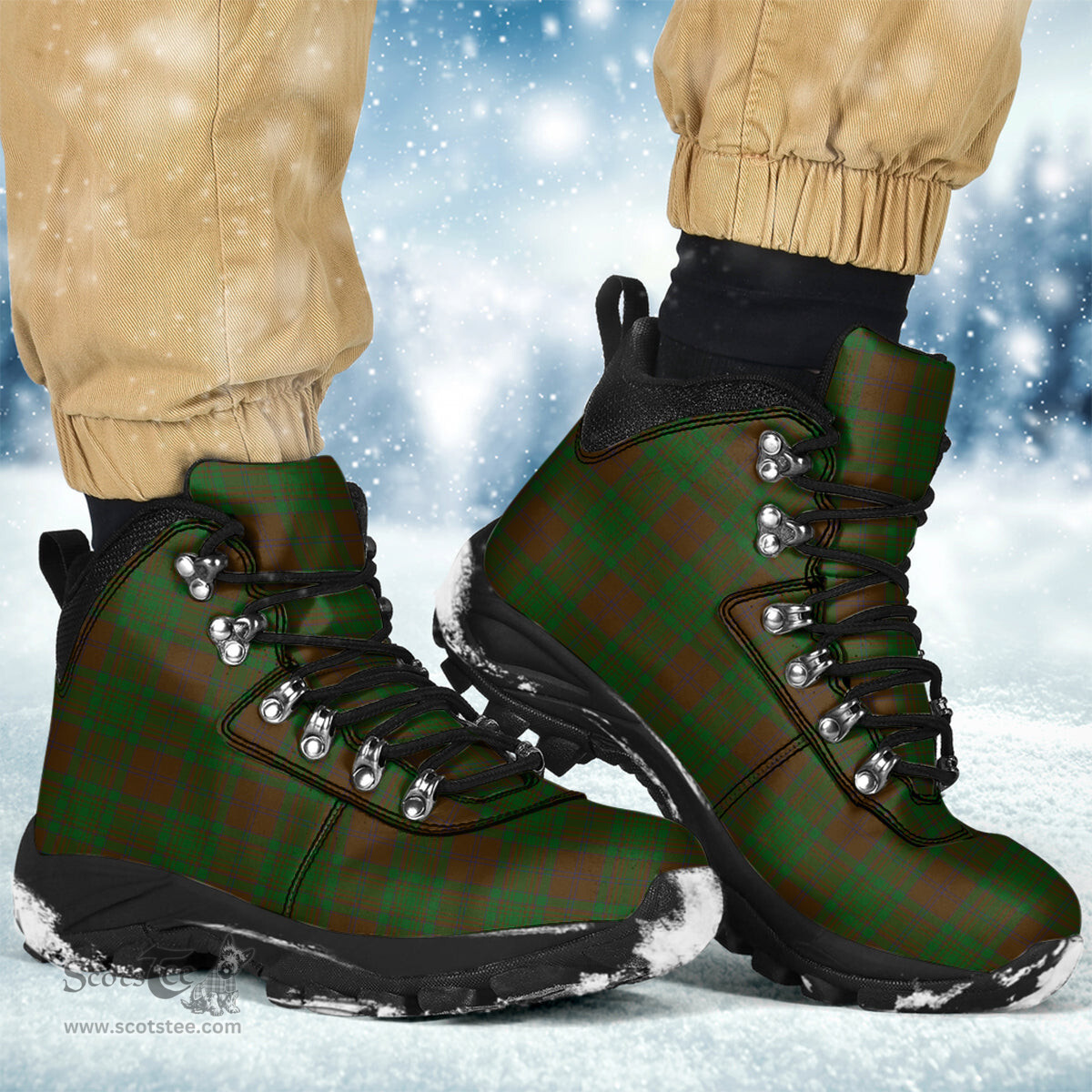Scottish MacAlister of Glenbarr Hunting Clan Tartan Alpine Boots
