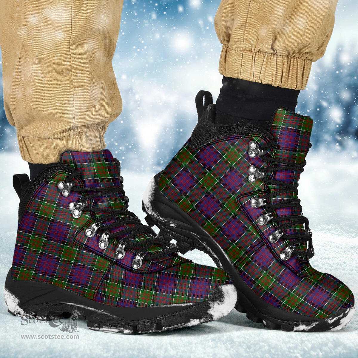 Scottish MacDonald of Clan Ranald Modern Clan Tartan Alpine Boots