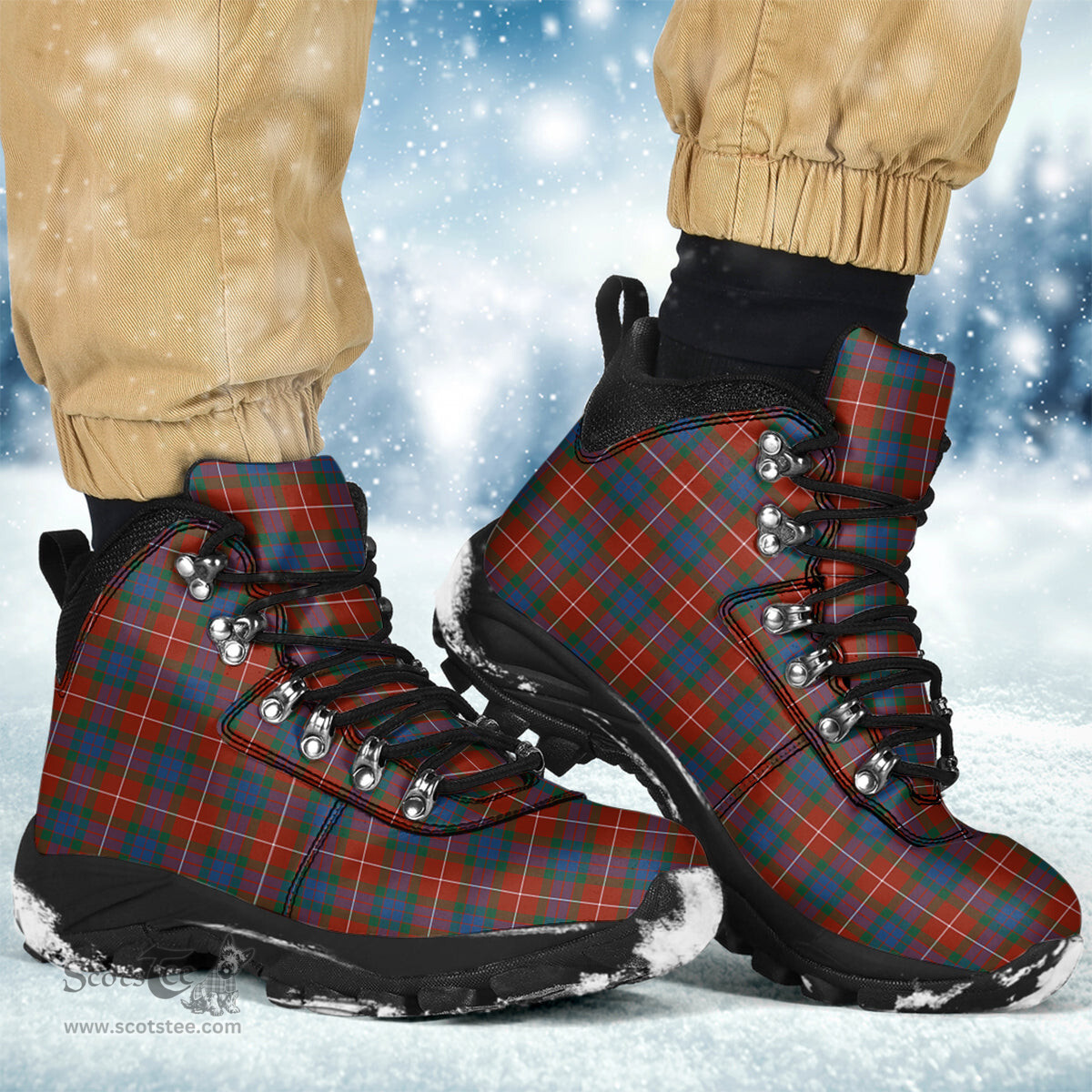 Scottish Fraser Ancient Clan Tartan Alpine Boots