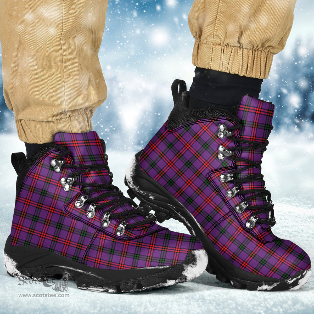Scottish Montgomery Modern Clan Tartan Alpine Boots