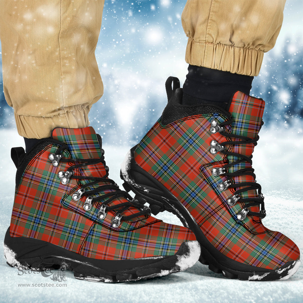 Scottish MacLean of Duart Ancient Clan Tartan Alpine Boots