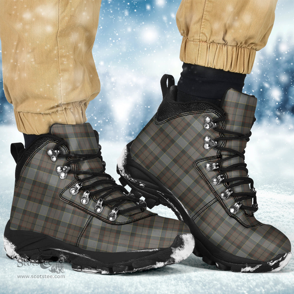 Scottish Outlander Fraser Clan Tartan Alpine Boots