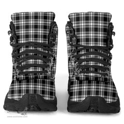Scottish Menzies Black and White Clan Tartan Alpine Boots