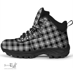 Scottish Menzies Black and White Clan Tartan Alpine Boots