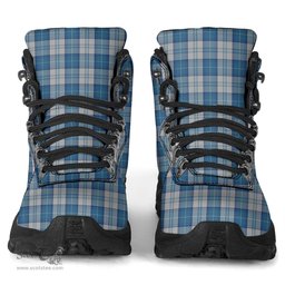 Scottish Menzies Dress Blue and White Clan Tartan Alpine Boots