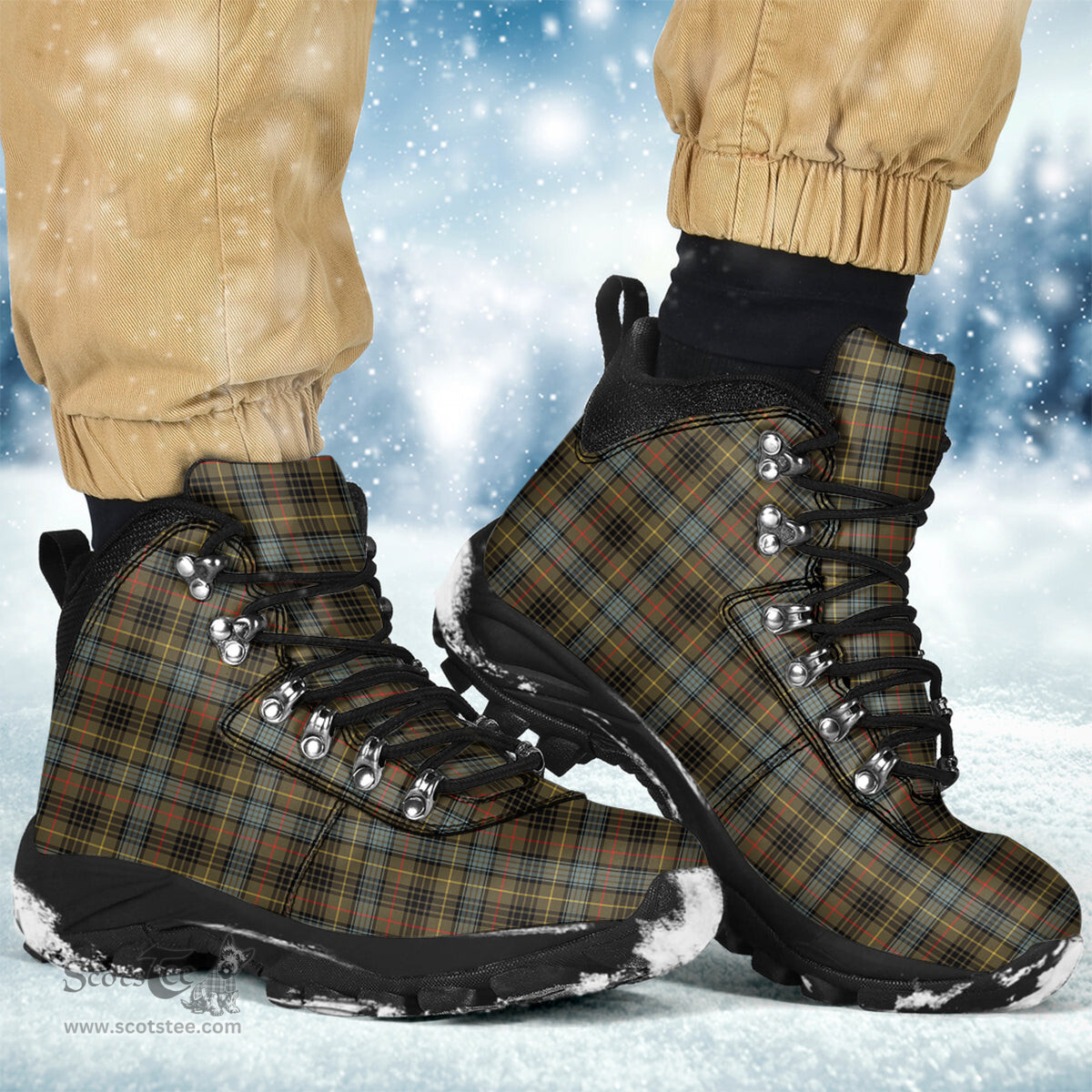Scottish Stewart Hunting Weathered Clan Tartan Alpine Boots